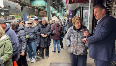 Senator Addabbo directs a constituent to where to receive the MetroCard an OMNY services.