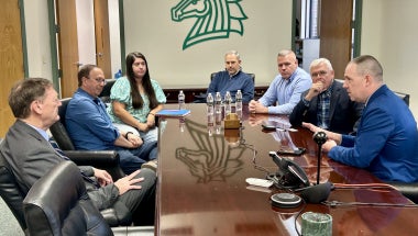 Sen. Griffo speaks with SUNY Morrisville and law enforcement officials