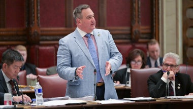 Photo of Sen. Borrello in the Chamber 