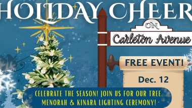 Photo Image of portion of Holiday Cheer on Carleton Avenue flyer announcing event title.
