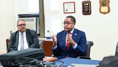 Senator Myrie and Manhattan DA Alvin Bragg at Crypto Press Conference