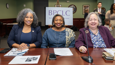 Sen. Krueger, Sen. Stewart-Cousins, and Assm. Reyes participate in the BPCLC legislative breakfast