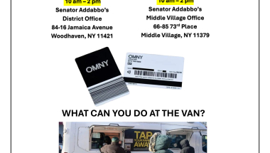 The OMNY Card Van is coming to Senator Addabbo's District.