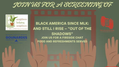 Flier for a Black History Month movie screening hosted by Sen. Gounardes.