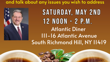 Join Senator Addabbo for his next Java with Joe event.