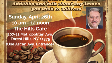 Join Senator Addabbo for his next Java with Joe event.