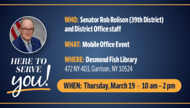 Senator Rolison's Mobile Office Hours at the Town of Wappinger Town Hall on May 27, 2026