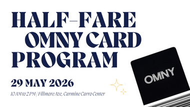 Half-fare OMNY Card program: 29 May 2026, Carmine Carro Center, 10 AM - 2 PM