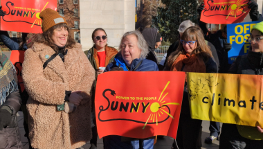 Senator Krueger speaks at a press conference for the SUNNY Act