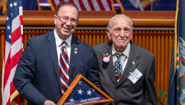 Sen. Griffo inducts John DePerno into the New York State Senate Veterans Hall of Fame