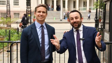 Senator Erik Bottcher and Assemblymember Keith Powers announcing legislation to legalize artist housing