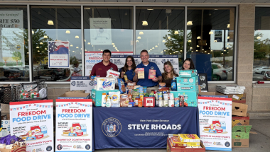 Senator Steve Rhoads’ 4th Annual Freedom Food Drive Collects Over 1,000 Pounds of Food for Local Families in Need