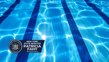 Swimming pool with logo