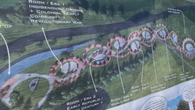 Plans of a 10-foot-wide brick pathway showcasing local veterans’ contributions through each era of American military history.