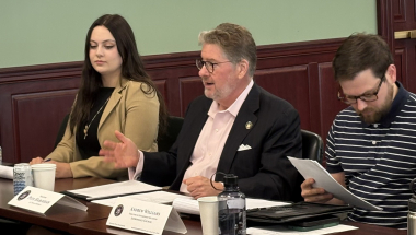 Harckham speaks at his environmental roundtable