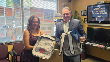Shamika Narain (l.) President of the Ozone Park Kiwanis with Sen. Addabbo (r.)