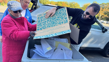 Over a thousand pounds of paper was shredded.