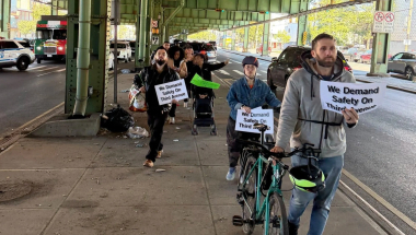 A march in support of a safer Third Avenue in Sunset Park.