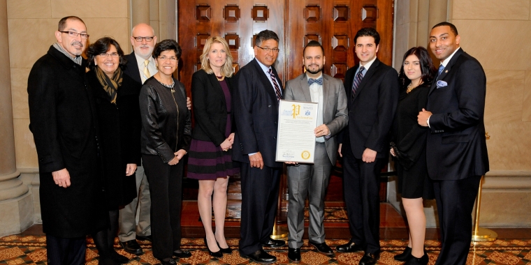 Pictured Above: Senator Jose M. Serrano and Senator Jamaal Bailey with Kenneth Garcia and family.