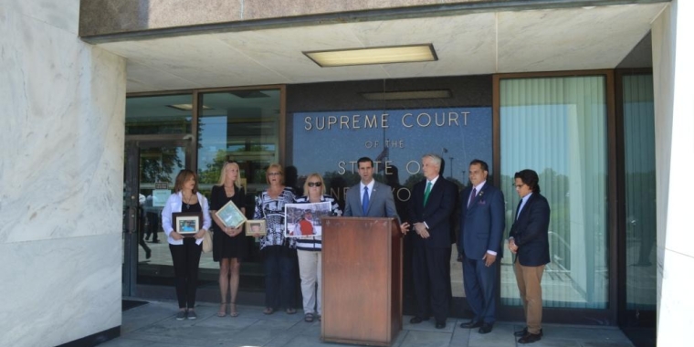 Senator Michael Venditto (center), Assemblyman Joseph Saladino (second from the right), and representatives from substance abuse awareness organizations