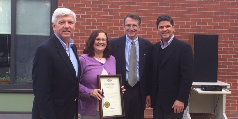 October 27th, 2015 -- Senator George Amedore and Assemblyman Kevin Cahill joined Town of Marbletown Supervisor Micahael Warren and Town of Rosendale Supervisor Jeanne Walsh to present legislation, signed by the Governor, to allow shared services between the municipalities