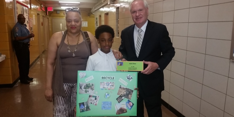 Senator Avella with Contestant Winner Isiah Oliver (Middle) and his Grandmother Gwendolyn Douglas (Left)
