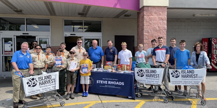 Senator Rhoads Collects Over 1,300 Pounds of Food During Inaugural Freedom Food Drive to Kick off the 4th of July Weekend in East Meadow Benefiting Long Island Neighbors in Need