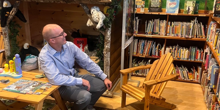 Senator Walczyk in Long Lake Library