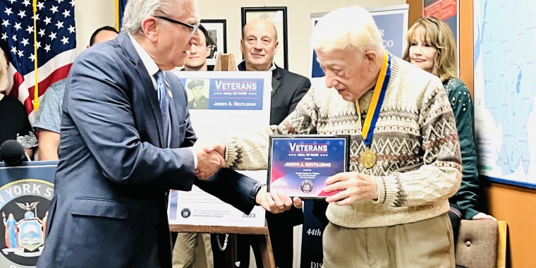 Tedisco presents Senate’s highest honor to Schenectady vet
