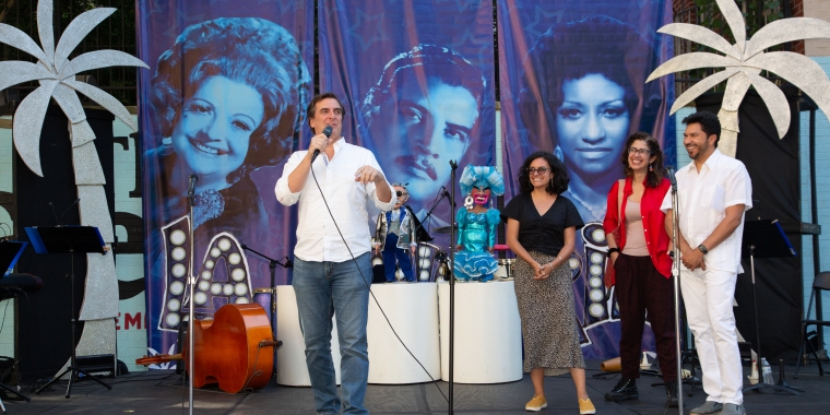 Senator Gianaris appears on stage at a performance produced by the Society of the Educational Arts