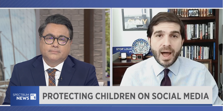 Senator Gounardes talks with NY1 about his plan to protect kids on social media