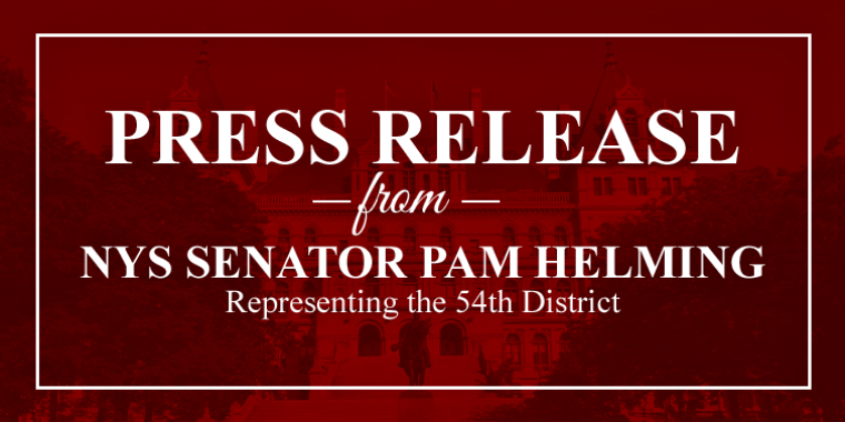 Press Release from NYS Senator Pam Helming
