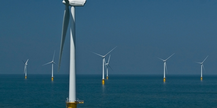 An offshore wind farm.