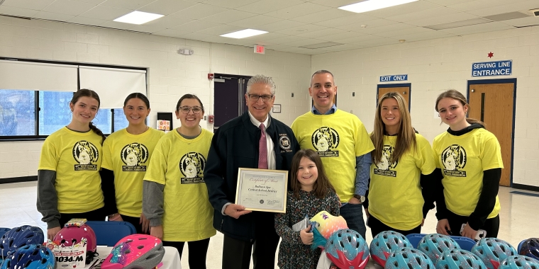 Donates Bike Helmets to Ballston Spa Schools 