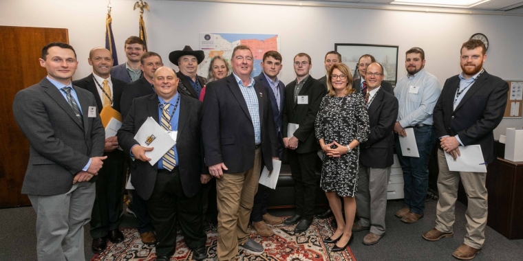 Senator Helming pictured with members of the county farm bureaus in her district representing Livingston, Ontario, Wayne and Monroe counties.