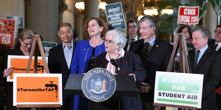 Senator Stavisky speaks at #TurnOnTheTAP press event