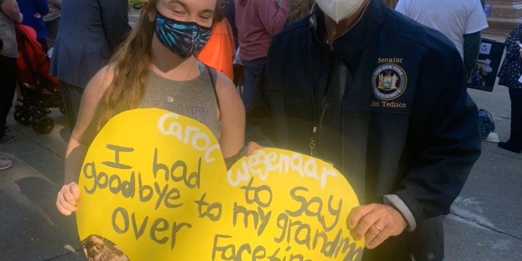 From a rally at the Capitol in fall 2020 when I first called for an independent investigation into the nursing home deaths From a rally at the Capitol in fall 2020 when I first called for an independent investigation into the nursing home deaths