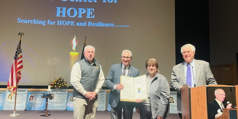 Senator Jim Tedisco emceed the 21st annual Missing Persons Day Ceremony at the NYS Museum and Cultural Education Center, which is sponsored by the Center for Hope.  The event brings together family members of missing persons from across the state to share ways of coping and keeping hope alive, to prevent abductions and share information to find those who are missing.      Missing Persons Day is organized by Mary Lyall of the Center for Hope in Ballston Spa