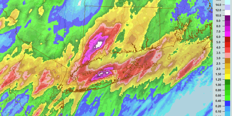 Photo of precipitation map for August 18 - August 19, 2024 storm