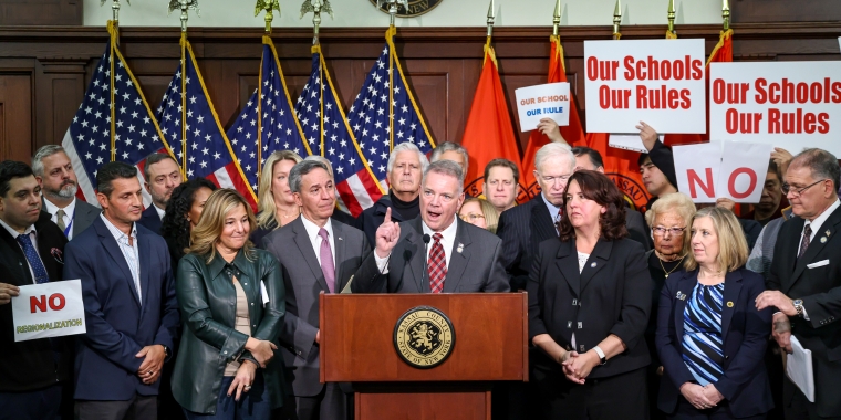 Members of Long Island Senate Republican Conference, Local Elected Officials, Superintendents and Coalition of NYS School Board Members Oppose NYSED Regionalization Plan and Fight To Preserve Local Control Over School Districts