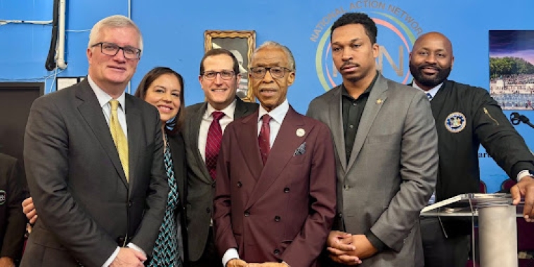 Kavanagh, Lasher & Wright with Rev. Sharpton