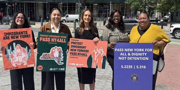 State Senators Kristen Gonzalez and Julia Salazar, and Assemblymembers Claire Valdez, Phara Souffrant Forrest, and Marcela Mitaynes after the 6.2.2025 NY4ALL and Dignity Not Detention Rally in Foley Square State Senators Kristen Gonzalez and Julia Salazar, and Assemblymembers Claire Valdez, Phara Souffrant Forrest, and Marcela Mitaynes after the 6.2.2025 NY4ALL and Dignity Not Detention Rally in Foley Square