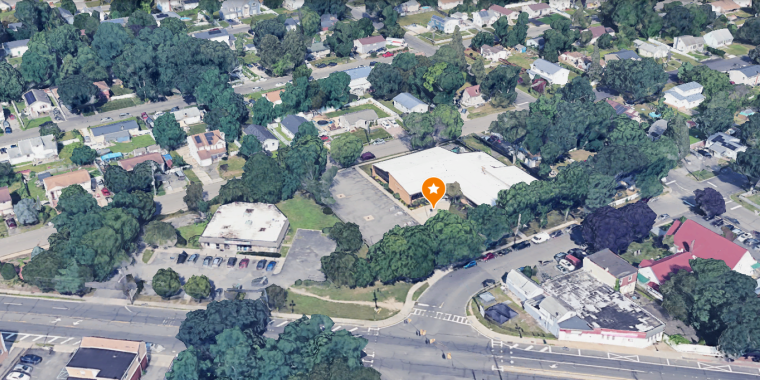 Overhead image of the  Wyandanch Public Library
