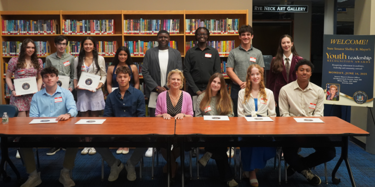 Senator Mayer and Student Honorees
