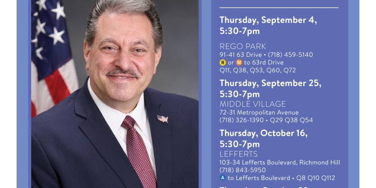 Meet with Senator Addabbo at a Queens Library location near you.