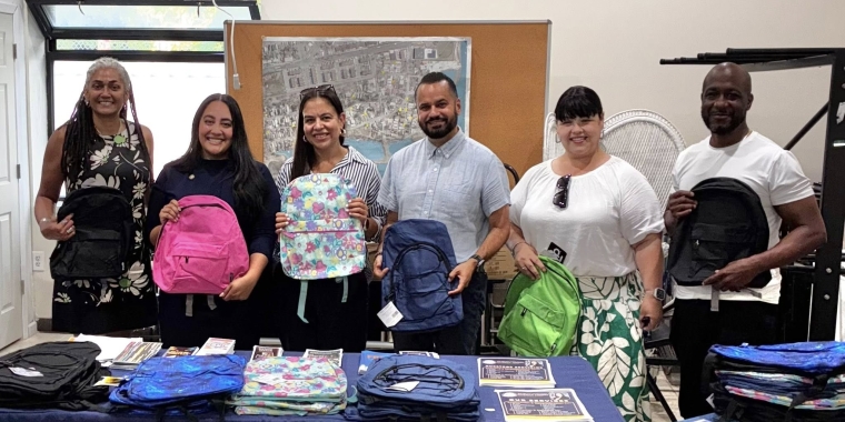 Senator Serrano was happy to join Assembly Member Emerita Torres and Council Member Amanda Farias in Harding Park for a backpack and school supplies giveaway