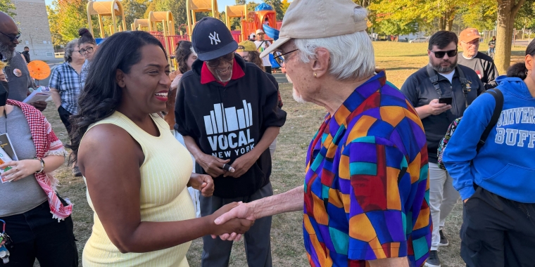 Senator Brouk with a constituent