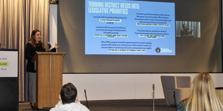 Sen. Gonzalez speaking at her State of the District address