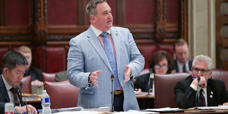 Photo of Sen. Borrello in the Chamber 