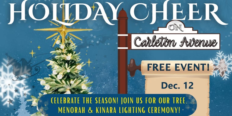 Photo Image of portion of Holiday Cheer on Carleton Avenue flyer announcing event title.